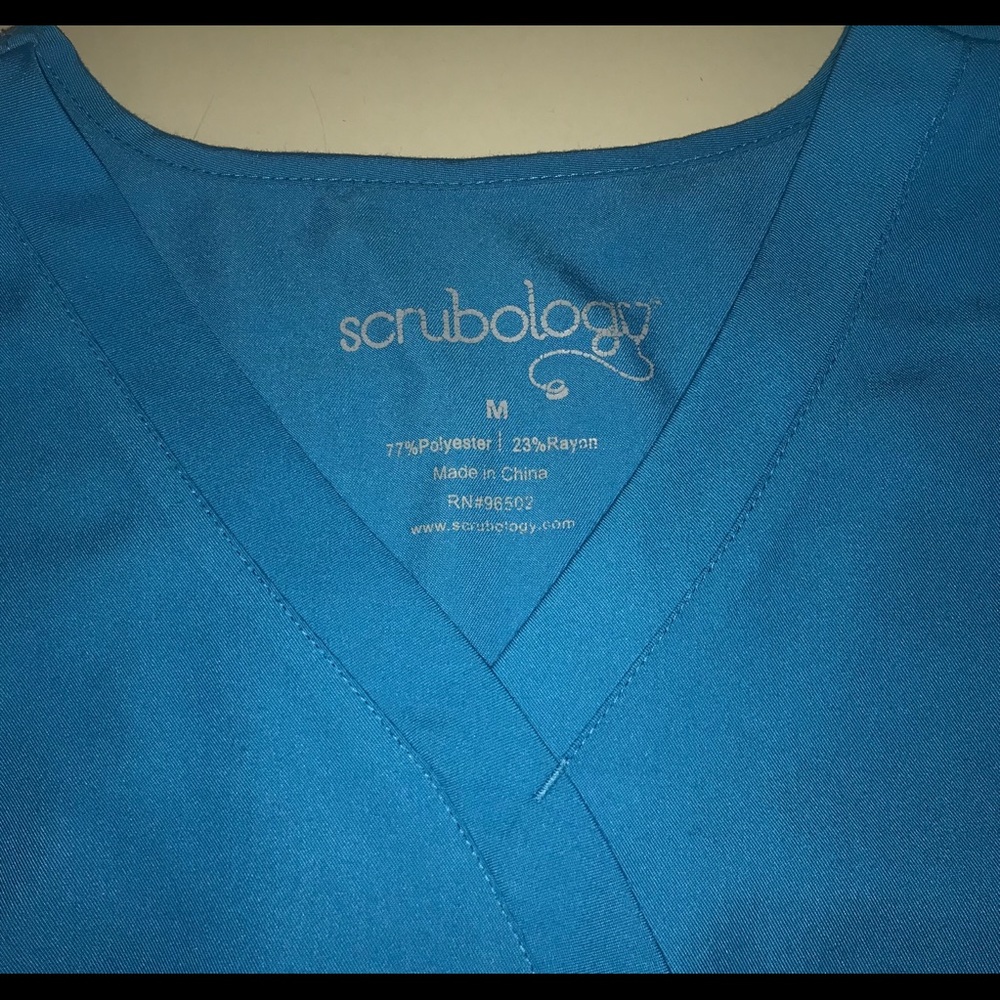 Scrubology ScrubSet,Top-M,Pant-SM,Color-Turquoise - Picture 3 of 5